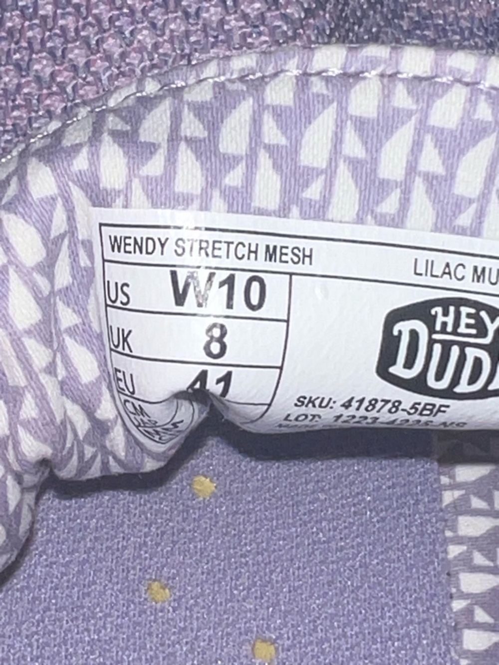 Hey Dude Wendy Lavender Knit Casual Slip-On Shoes - Picture 5 of 6